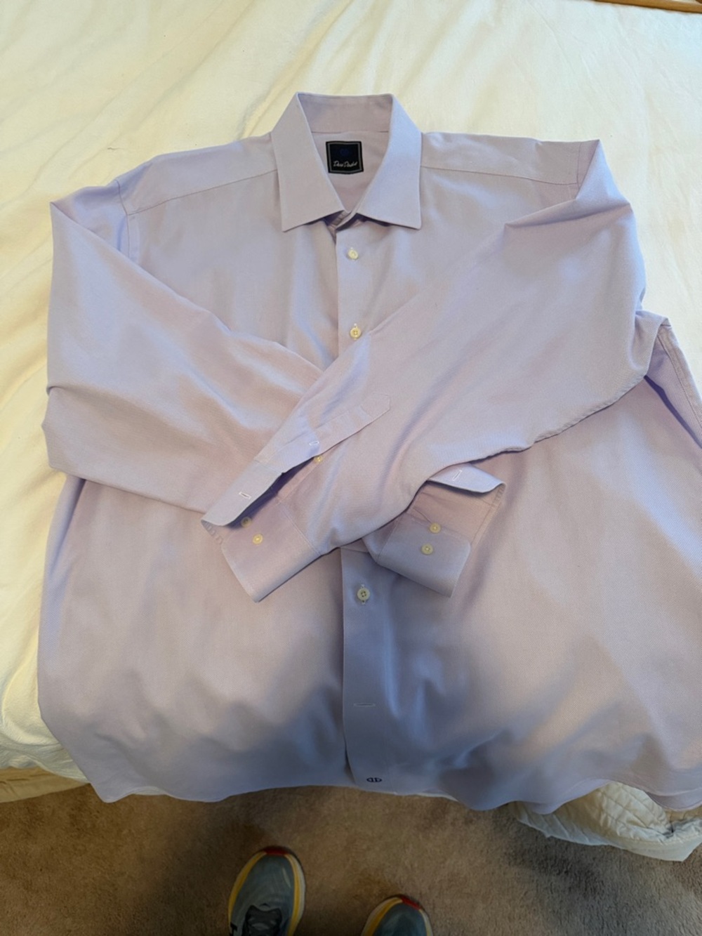 David Donahue Men's Light Lavender Dress Shirt - Point Collar Button-Up